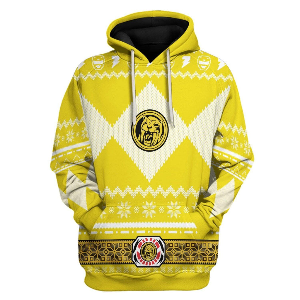 OodieGang Unisex Tops Pullover Sweatshirt Yellow Power Ranger 3D Costumes - OodieGang.com