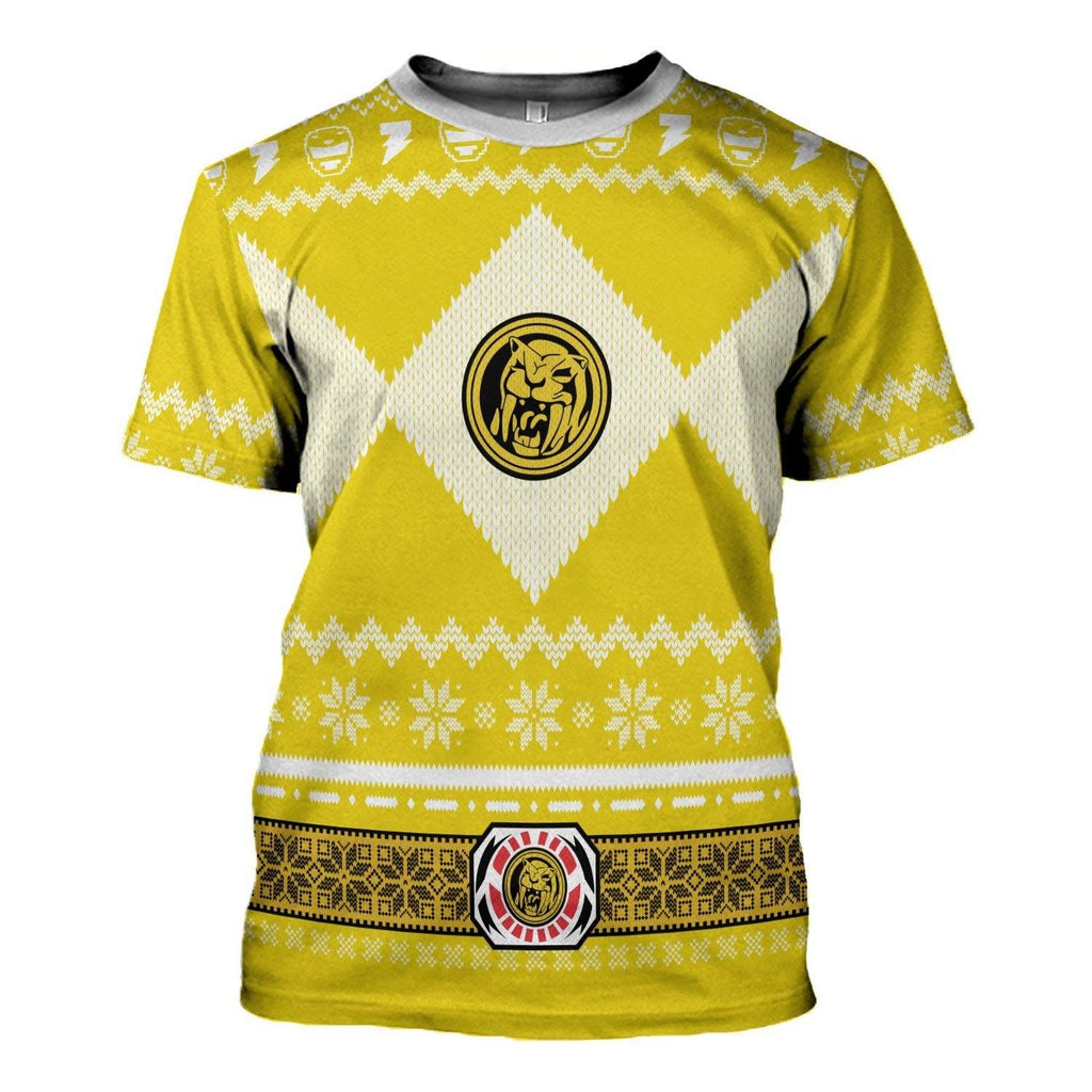 OodieGang Unisex Tops Pullover Sweatshirt Yellow Power Ranger 3D Costumes - OodieGang.com