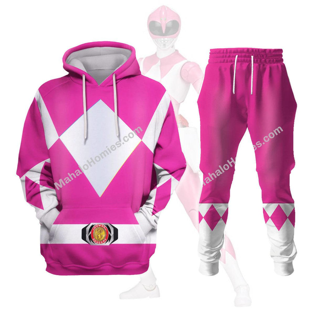 OodieGang Unisex Tracksuit Hoodies Pink Power Ranger 3D Costumes - OodieGang.com