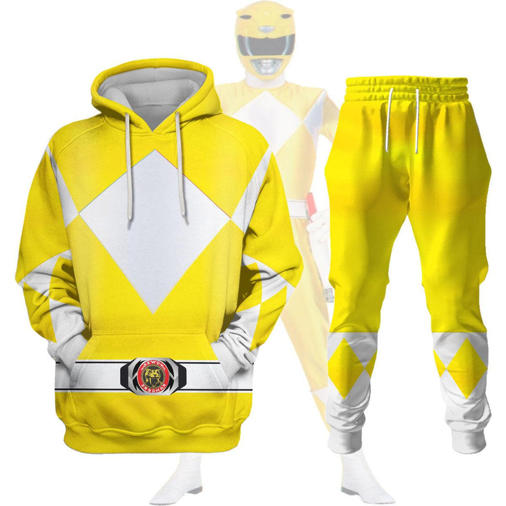 OodieGang Unisex Tracksuit Hoodies Yellow Power Ranger 3D Costumes - OodieGang.com