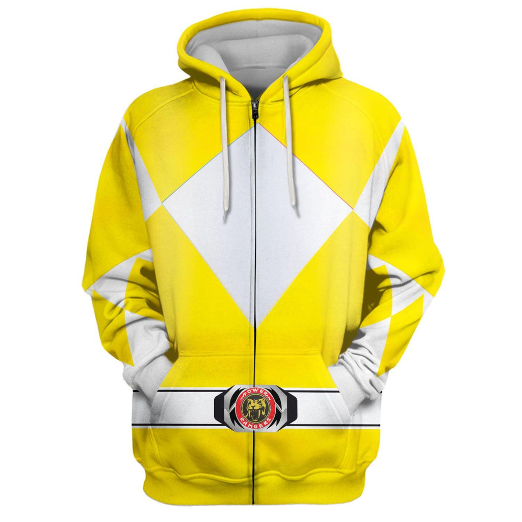 OodieGang Unisex Tracksuit Hoodies Yellow Power Ranger 3D Costumes - OodieGang.com