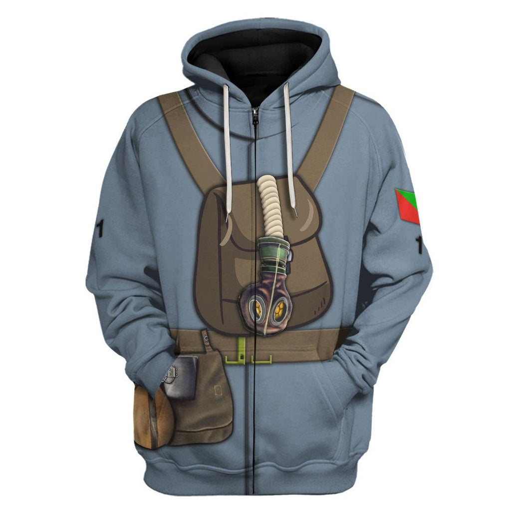 OodieGang WW1 Flanders Portuguese Lewis Gun Crew Costume Hoodie Sweatshirt T-Shirt Tracksuit - OodieGang.com