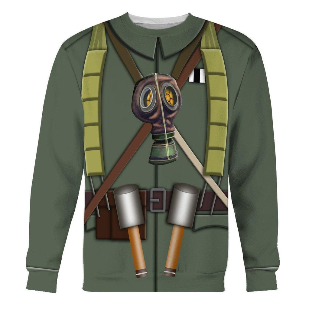 OodieGang WW1 German Sturmtruppen Infantryman Of The Stosstruppen Costume Hoodie Sweatshirt T-Shirt Tracksuit - OodieGang.com