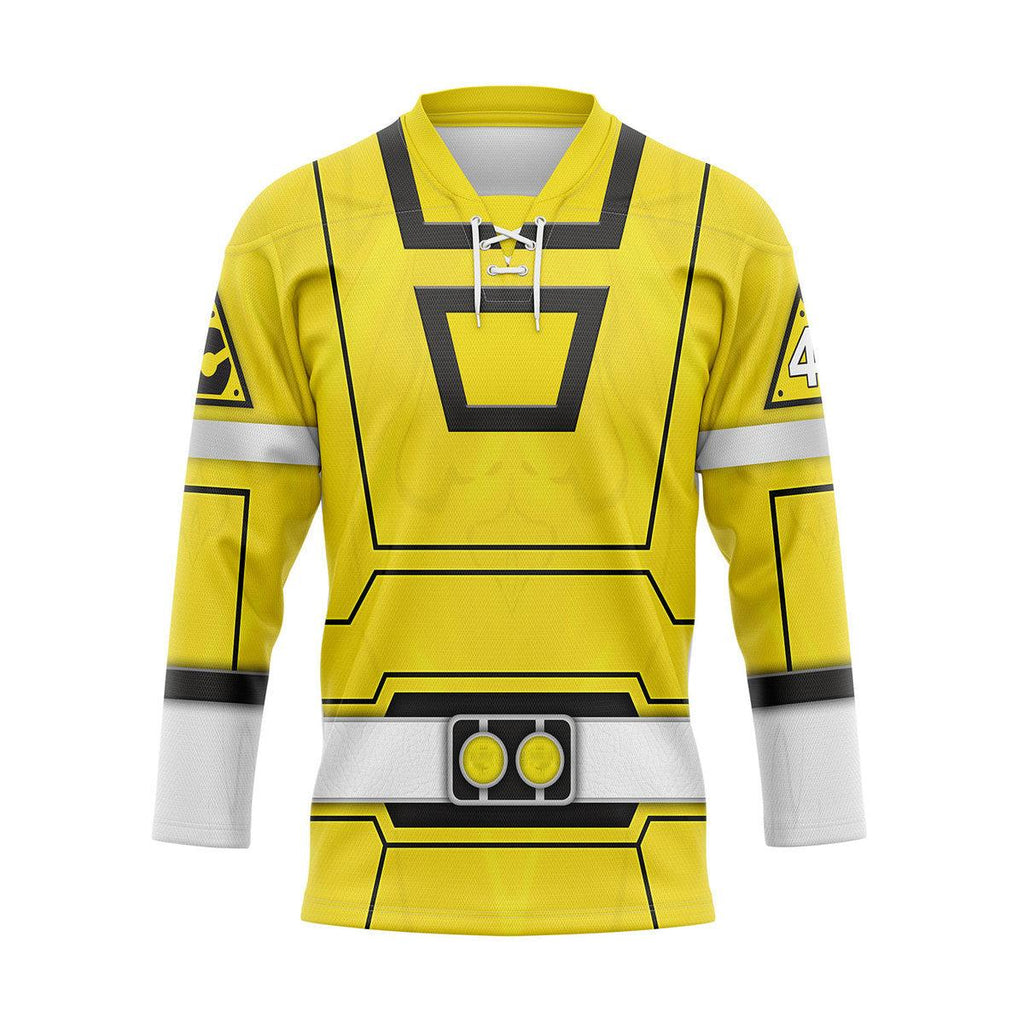 OodieGang Yellow Power Rangers Turbo Hockey Jersey - OodieGang.com