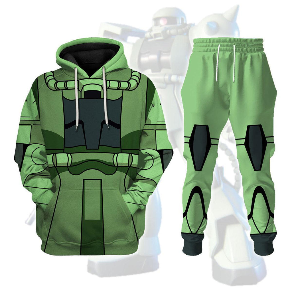 OodieGang Zaku II Mobile Suit Gundam Costume All Over Print Tracksuit Hoodie - OodieGang