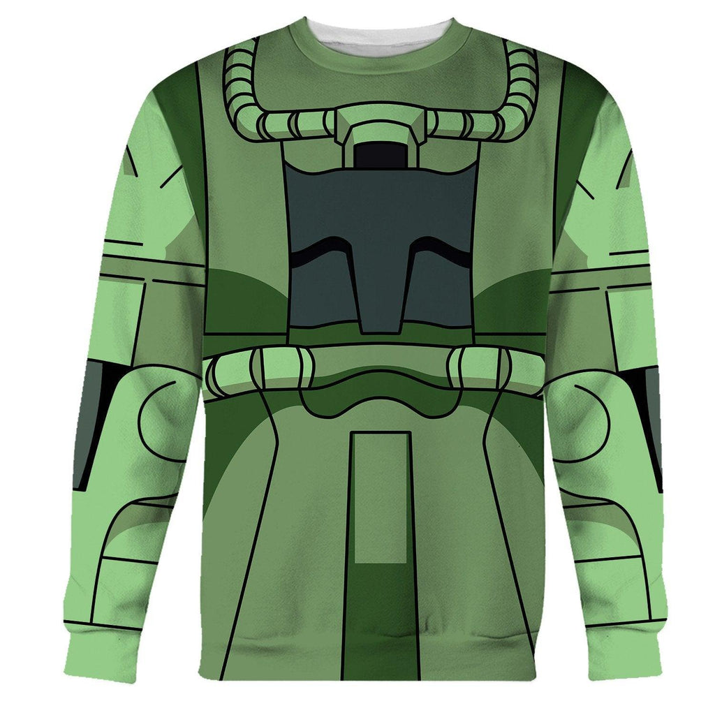 OodieGang Zaku II Mobile Suit Gundam Costume All Over Print Tracksuit Hoodie - OodieGang