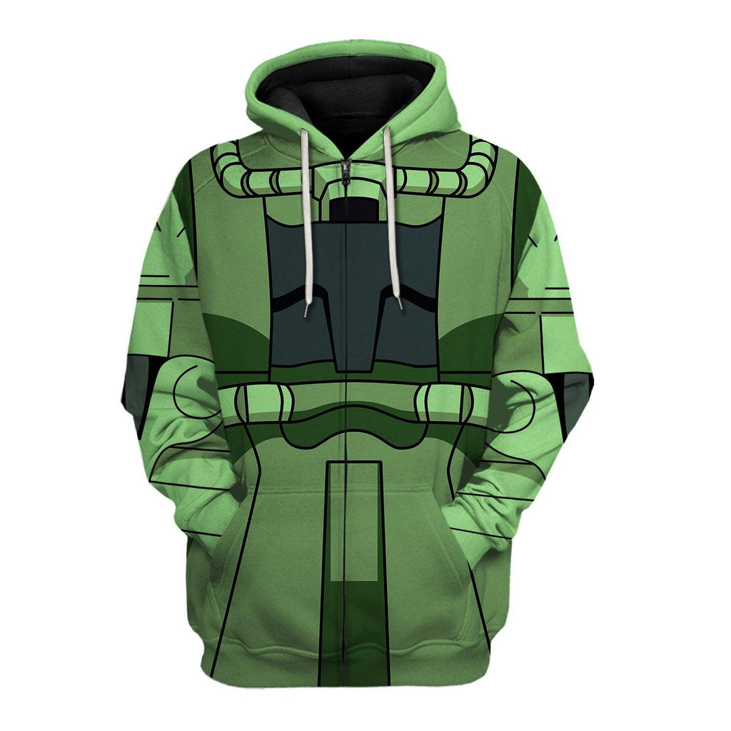 OodieGang Zaku II Mobile Suit Gundam Costume All Over Print Tracksuit Hoodie - OodieGang