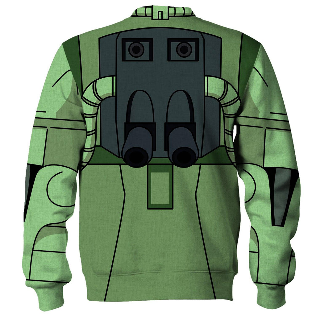 OodieGang Zaku II Mobile Suit Gundam Costume All Over Print Tracksuit Hoodie - OodieGang