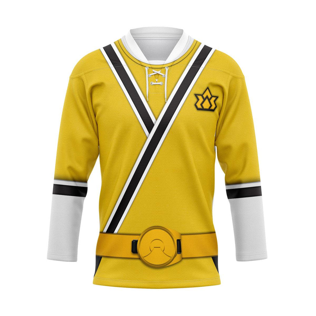 OodiegangYellow Power Rangers Samurai Hockey Jersey - DucG