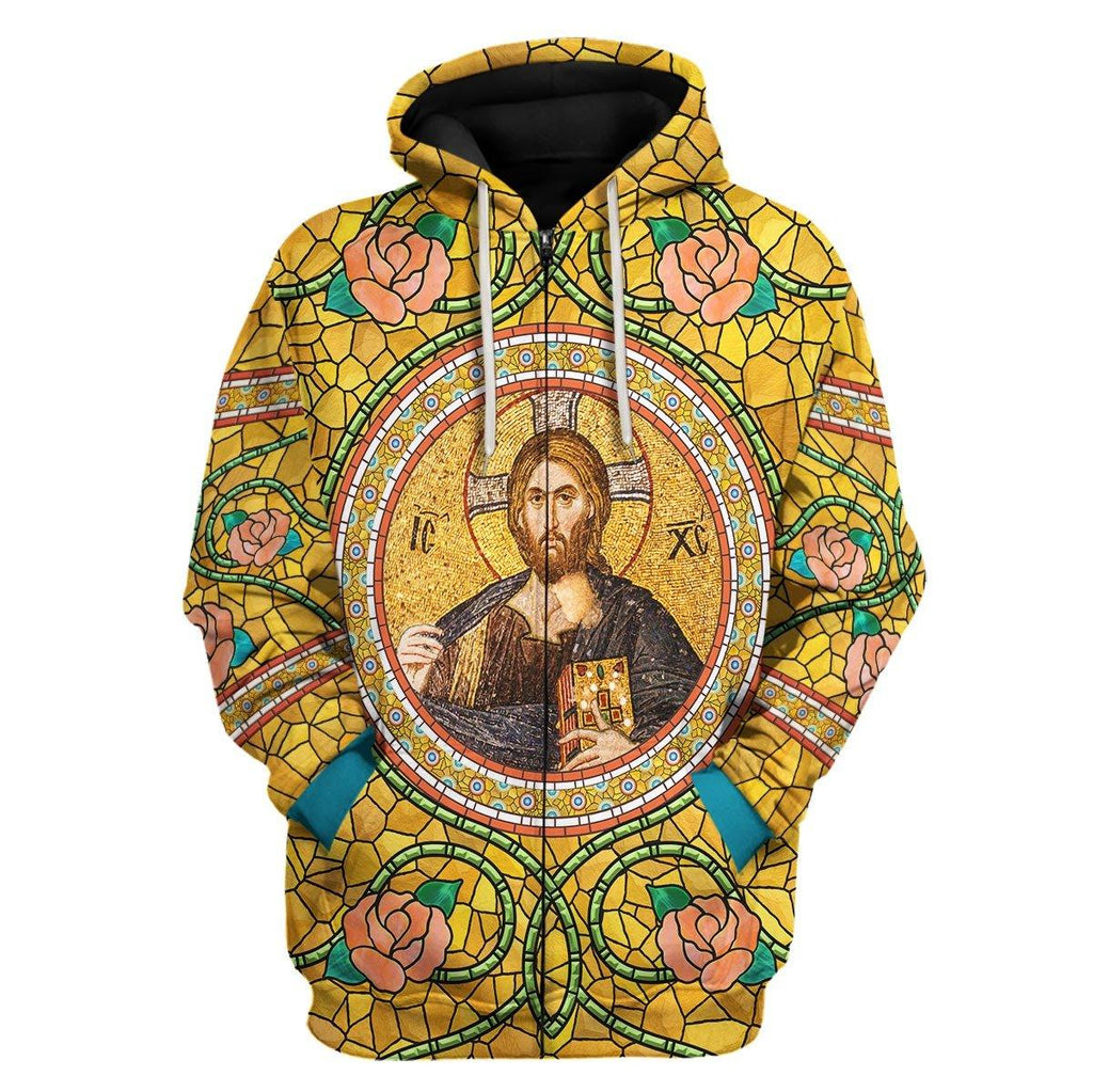 Glass Golden Jesus Eastern Orthodox - OodieGang