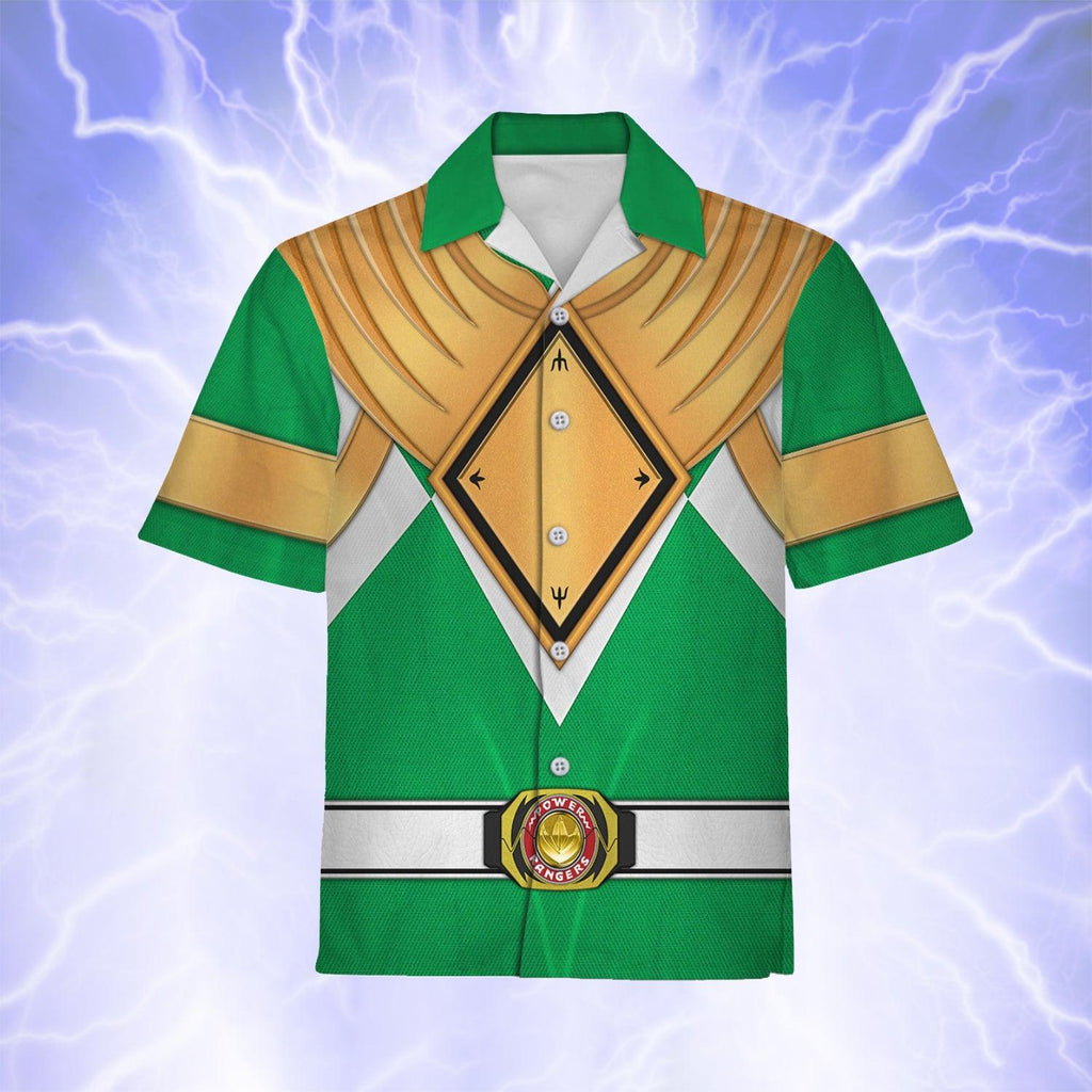 Green Ranger Dragon Shield Hawaiian Shirt Beach Shorts - CustomsPig.com