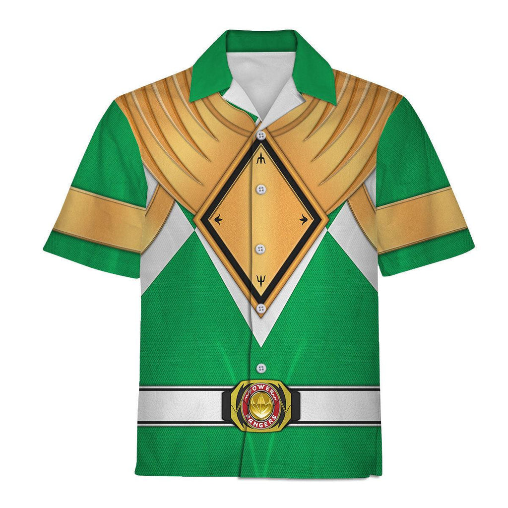 Green Ranger Dragon Shield Hawaiian Shirt Beach Shorts - OodieGang.com