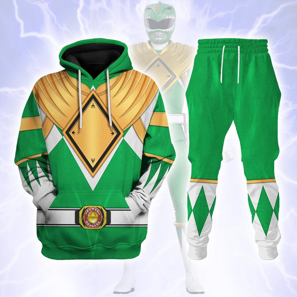 Green Ranger Dragon Shield Hoodies Sweatshirt T-shirt Hawaiian Tracksuit - OodieGang.com