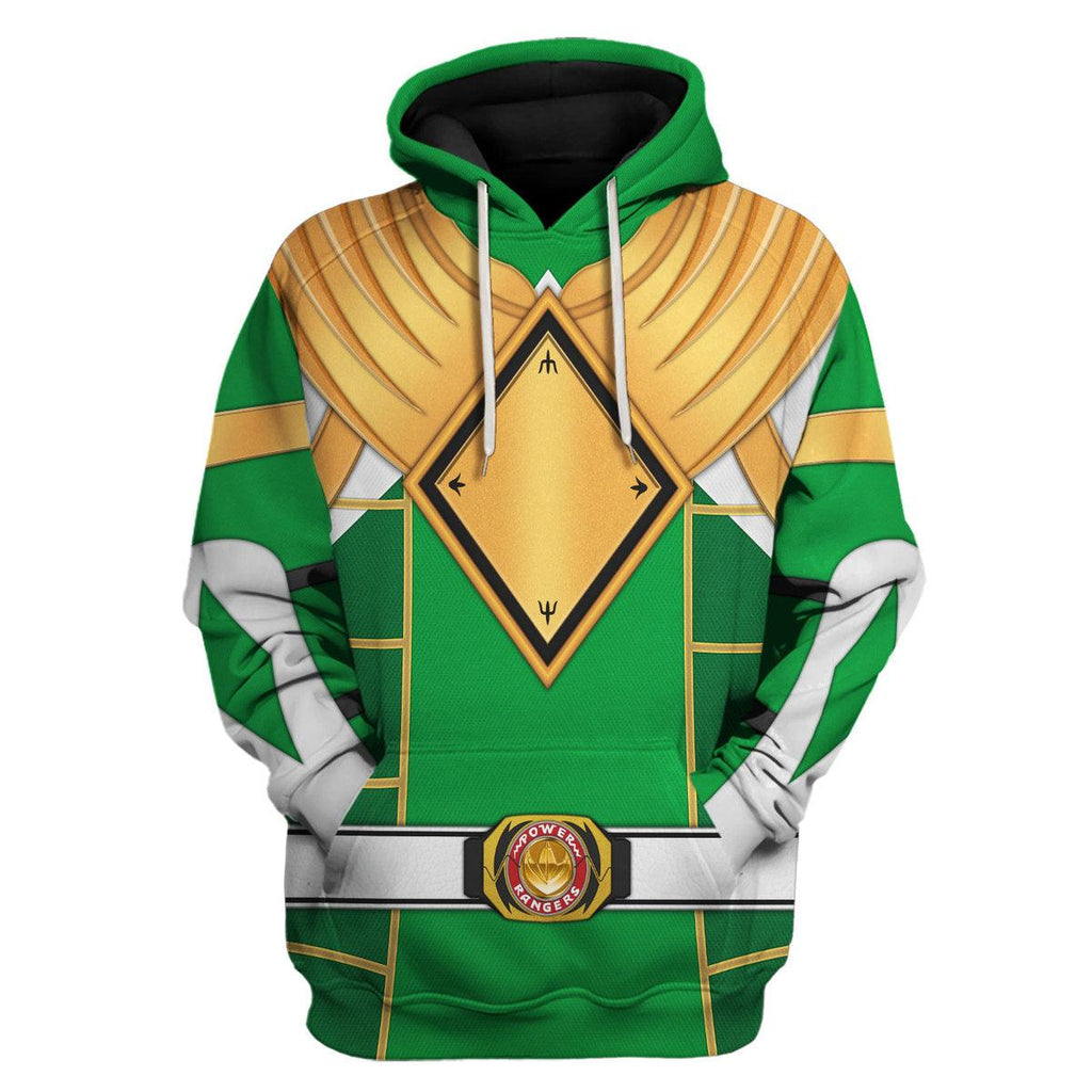 Green Ranger Dragon Shield Mighty Morphin Cosplay Hoodies Sweatshirt T-shirt Hawaiian - OodieGang.com