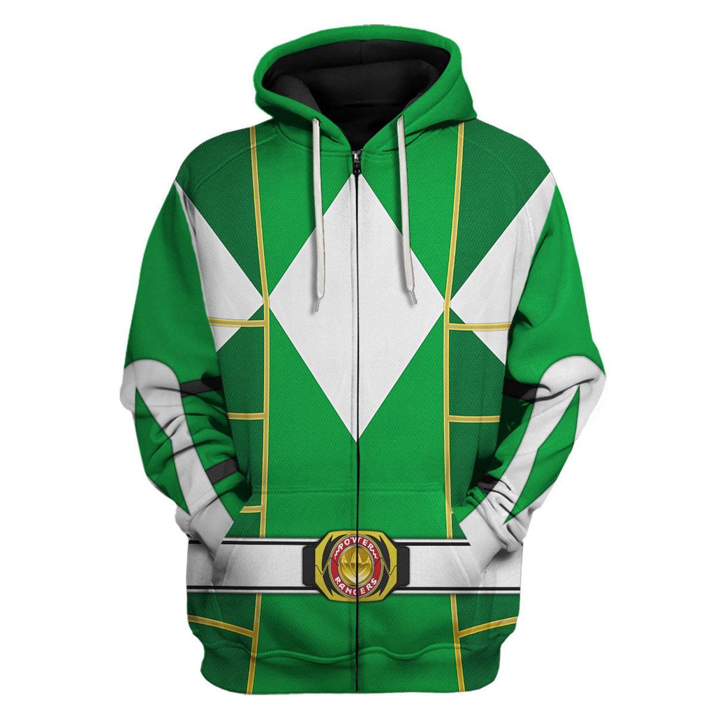 Green Ranger Mighty Morphin Cosplay Hoodies Sweatshirt T-shirt Hawaiian - OodieGang.com