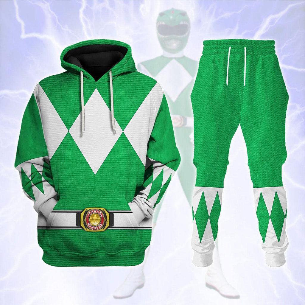 Green Ranger Mighty Morphin Hoodies Sweatshirt T-shirt Hawaiian Tracksuit - CustomsPig.com