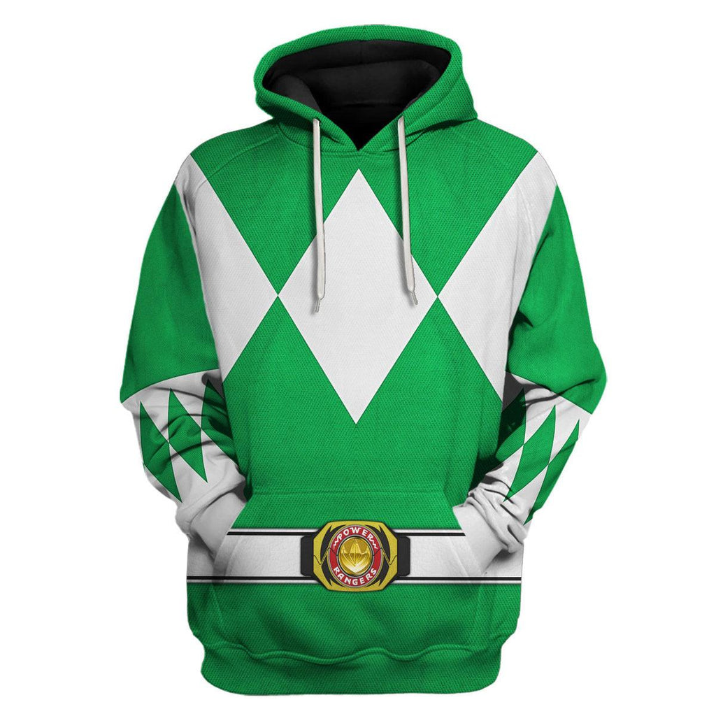 Green Ranger Mighty Morphin Hoodies Sweatshirt T-shirt Hawaiian Tracksuit - OodieGang.com