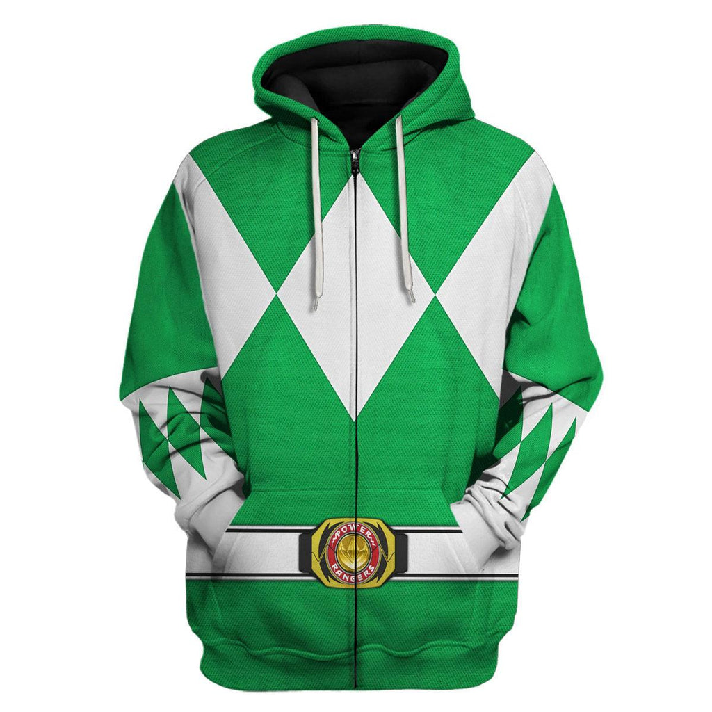 Green Ranger Mighty Morphin Hoodies Sweatshirt T-shirt Hawaiian Tracksuit - OodieGang.com