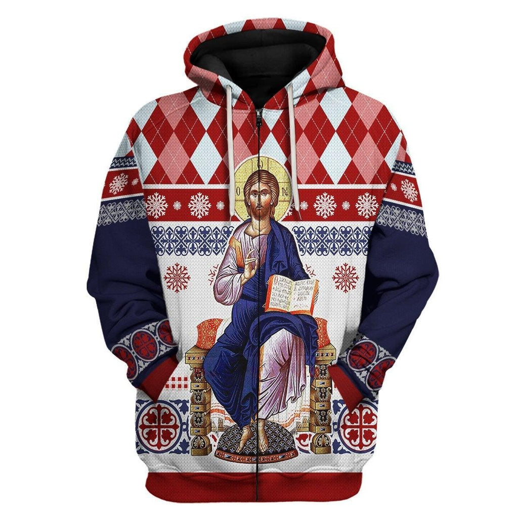 Jesus Evlogon Greek Byzantine Orthodox Zip Hoodie - OodieGang