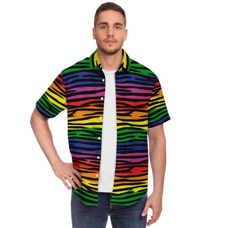 LGBTQ Gay Striped Hawaiian Shirt - OodieGang