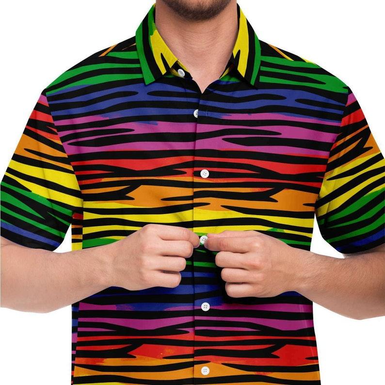 LGBTQ Gay Striped Hawaiian Shirt - OodieGang