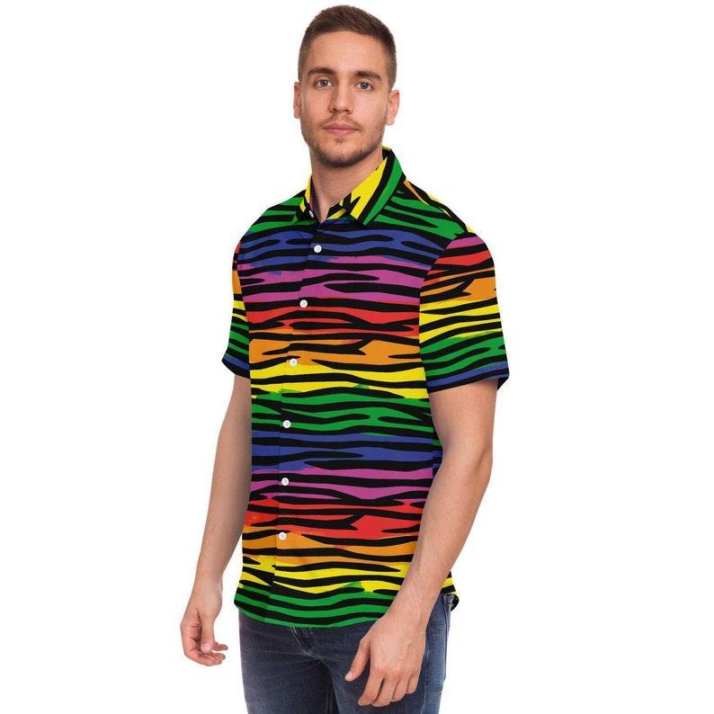 LGBTQ Gay Striped Hawaiian Shirt - OodieGang