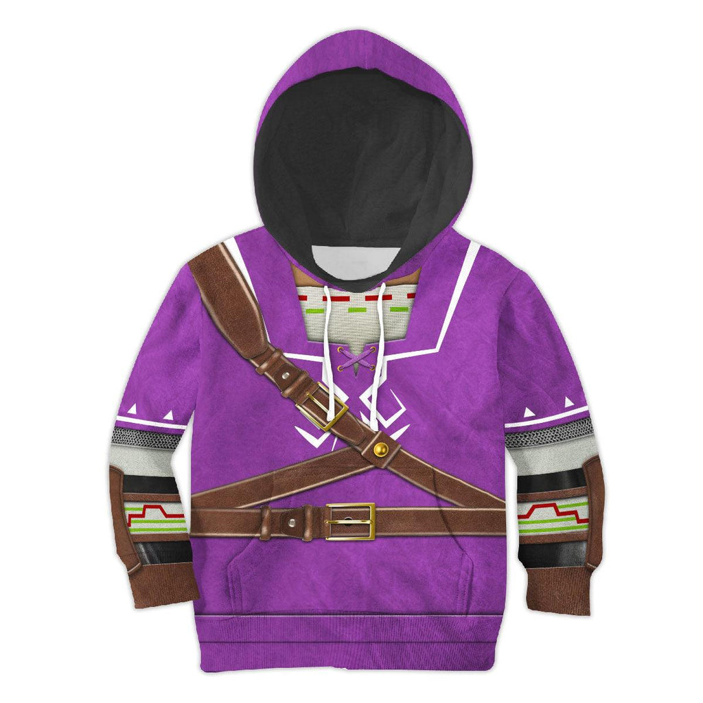 Link Zora Tunic Purple Costume Kid Tops Hoodie Sweatshirt T-Shirt - CustomsPig.com