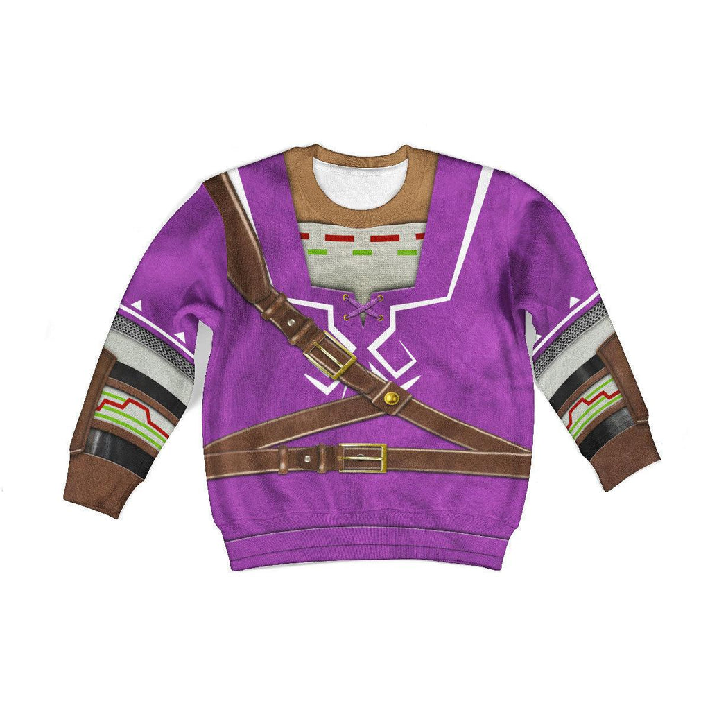 Link Zora Tunic Purple Costume Kid Tops Hoodie Sweatshirt T-Shirt - OodieGang.com