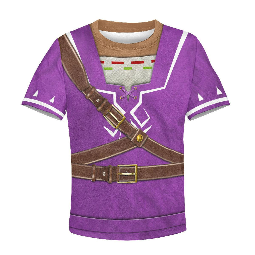 Link Zora Tunic Purple Costume Kid Tops Hoodie Sweatshirt T-Shirt - OodieGang.com