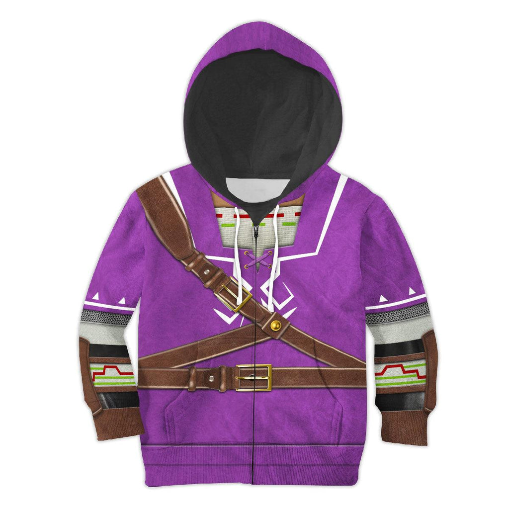 Link Zora Tunic Purple Costume Kid Tops Hoodie Sweatshirt T-Shirt - OodieGang.com