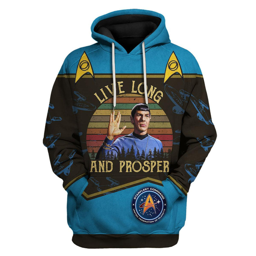 Live Long And Prosper Sunset Retro Vintage Hoodie Sweatshirt T-shirt Apparel - OodieGang.com