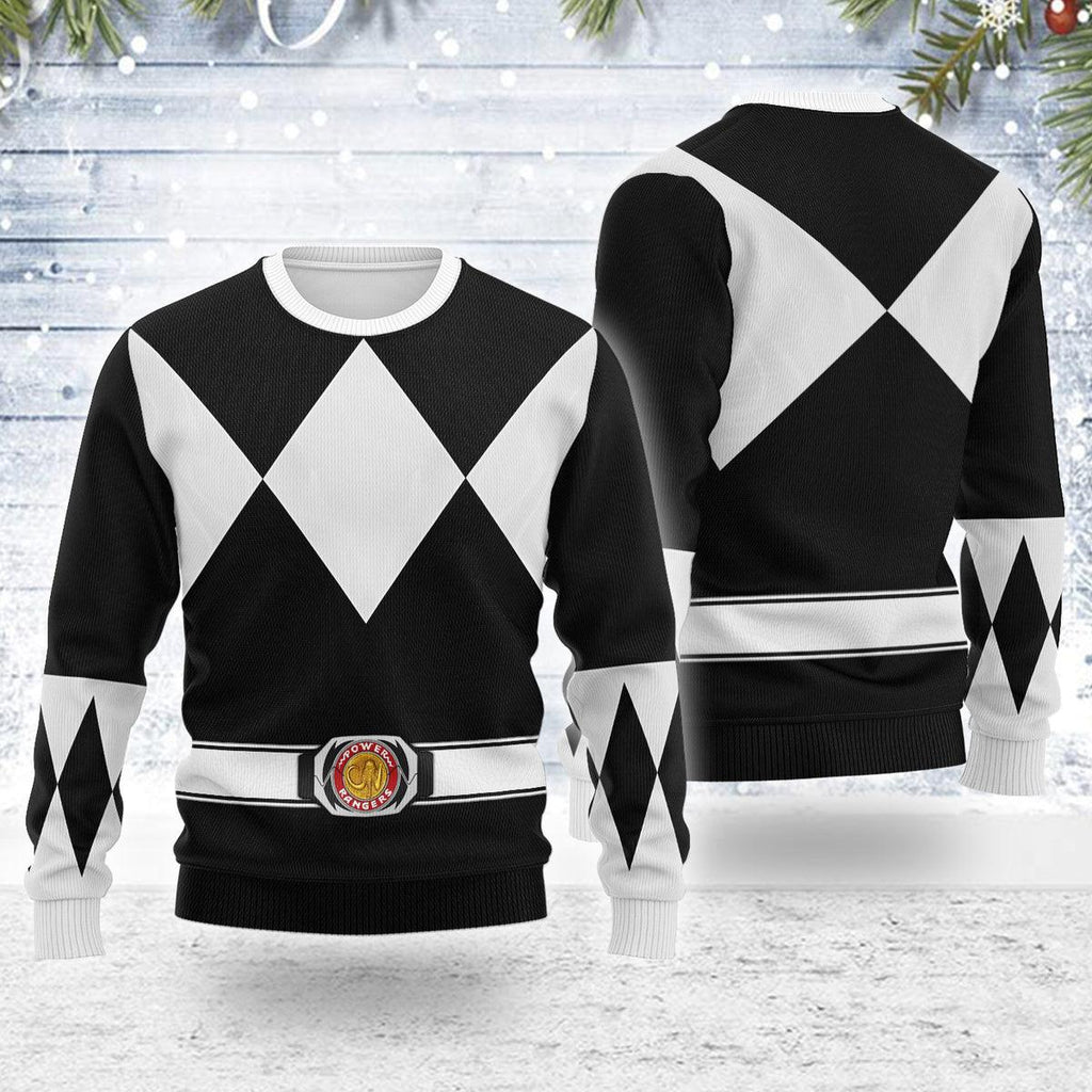 Merry Christmas Black Ranger MM Unisex Wool Sweater - OodieGang.com