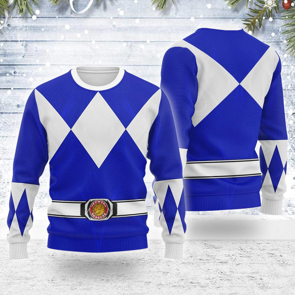 Merry Christmas Blue Ranger MM Unisex Wool Sweater - OodieGang.com