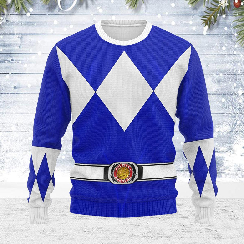 Merry Christmas Blue Ranger MM Unisex Wool Sweater - OodieGang.com