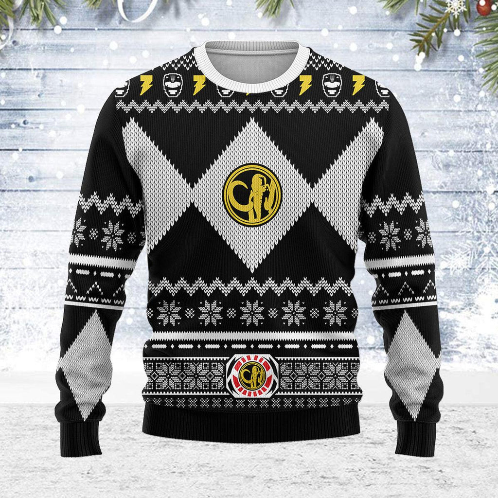 Merry Christmas OodieGang Unisex Christmas Sweater Black Power Ranger 3D Apparel - OodieGang.com