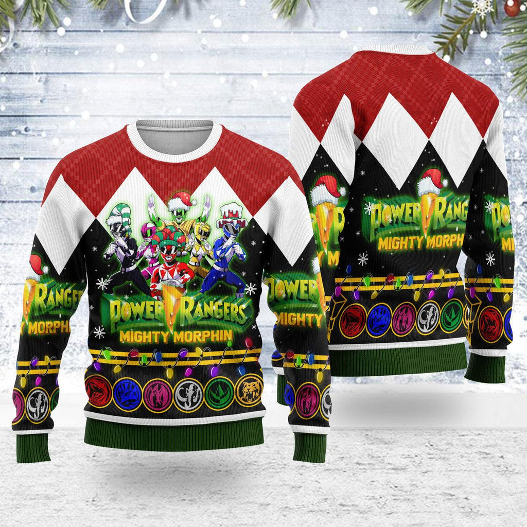 Merry Christmas HoHo Power Rangers MM Unisex Wool Sweater - OodieGang.com