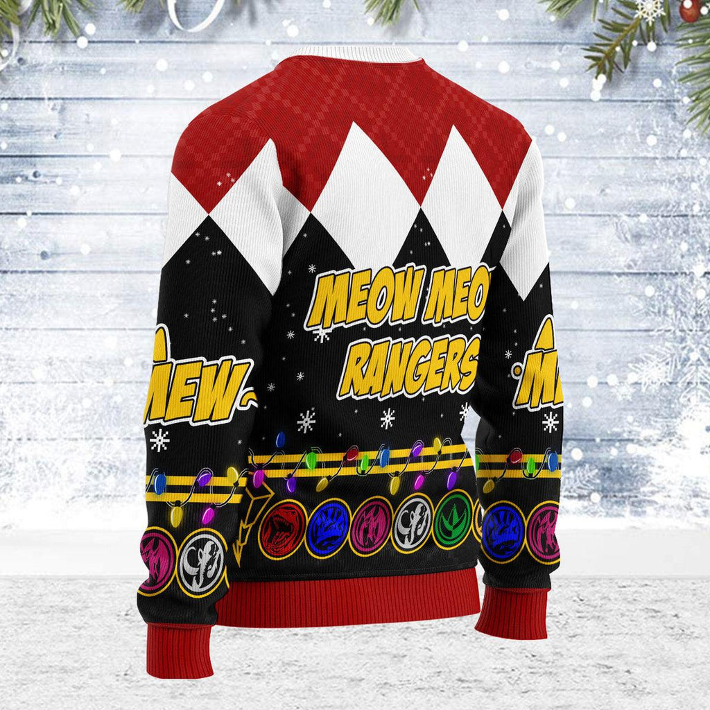 Merry Christmas Meowghty Meowrphin Purrr Rangers Unisex Wool Sweater - OodieGang.com