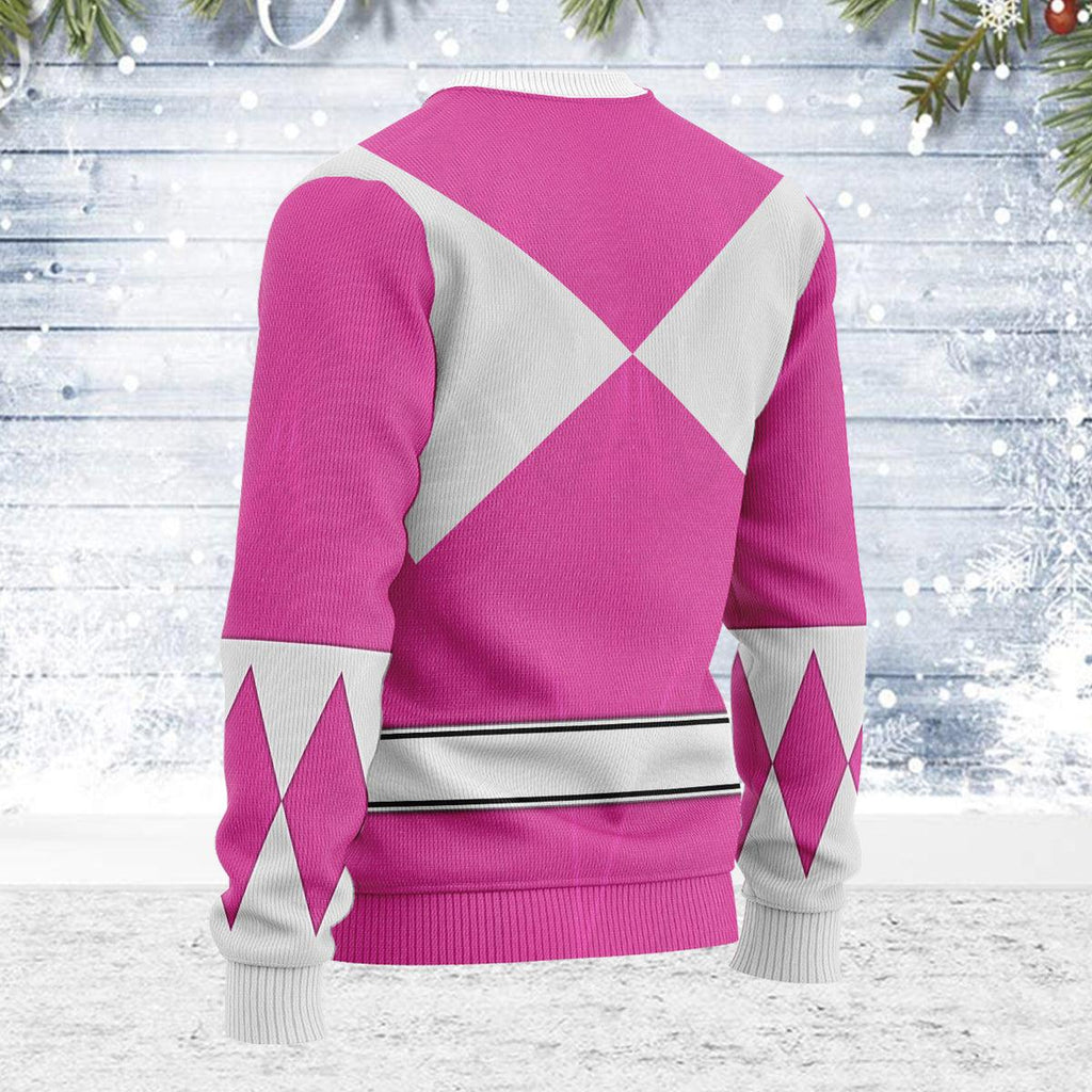 Merry Christmas Pink Ranger MM Unisex Wool Sweater - OodieGang.com