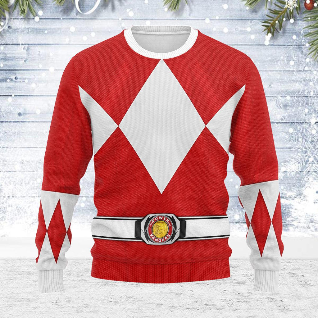 Merry Christmas Red Ranger MM Unisex Wool Sweater - OodieGang.com