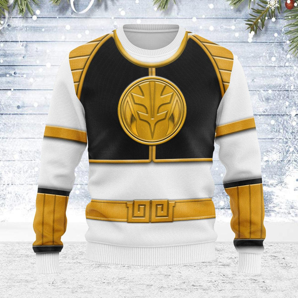 Merry Christmas White Ranger MM Unisex Wool Sweater - OodieGang.com