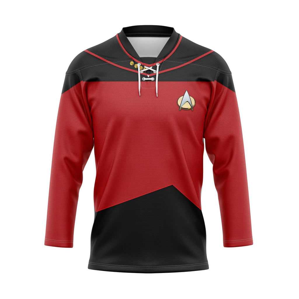 Picard The Next Generation Red Costume Hockey Jersey Sweatpants - OodieGang.com