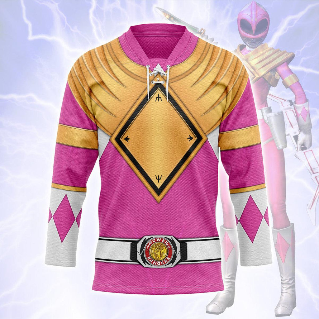 Pink Ranger Dragon Shield Hockey Jersey - OodieGang.com