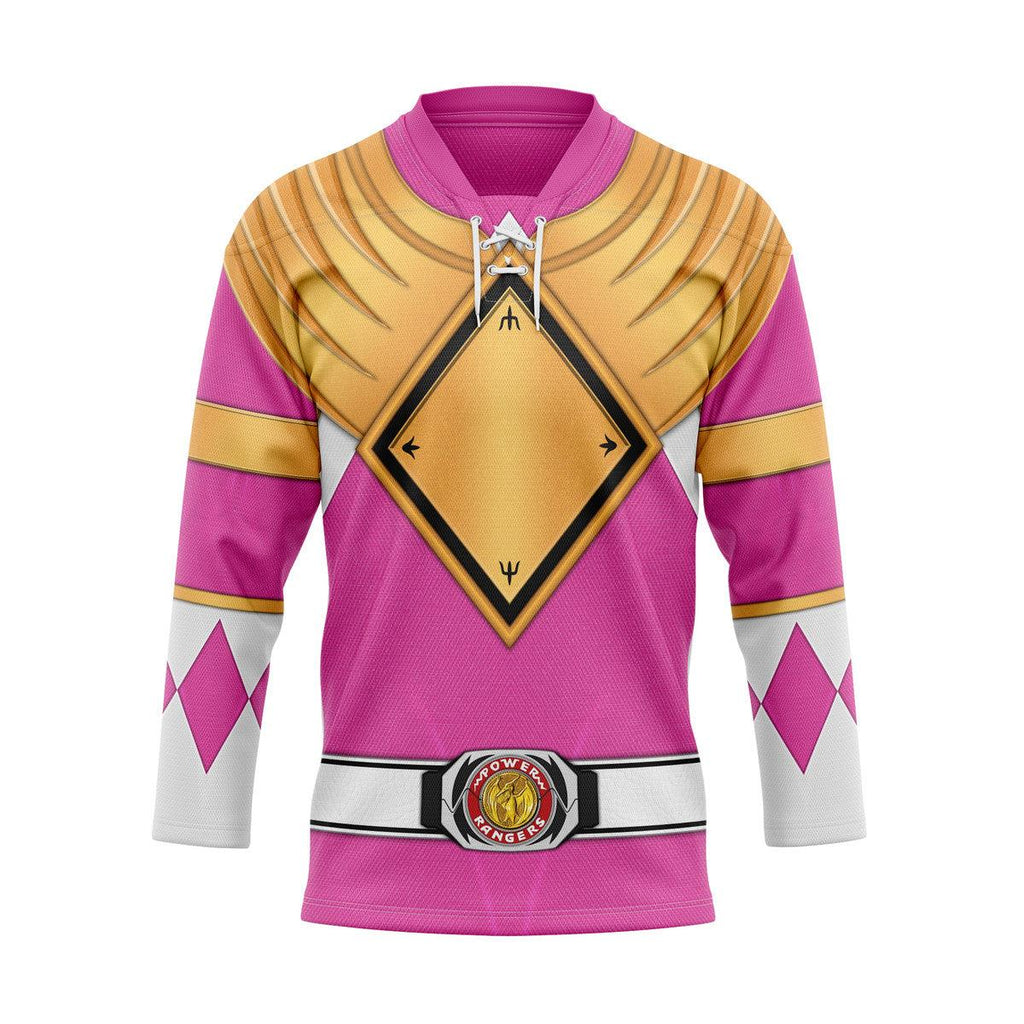 Pink Ranger Dragon Shield Hockey Jersey - OodieGang.com