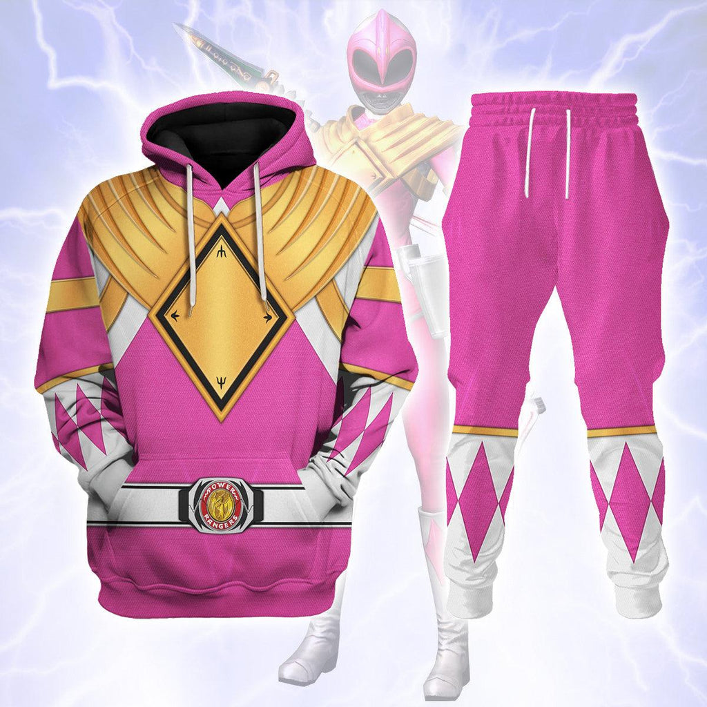 Pink Ranger Dragon Shield Hoodies Sweatshirt T-shirt Hawaiian Tracksuit - OodieGang.com