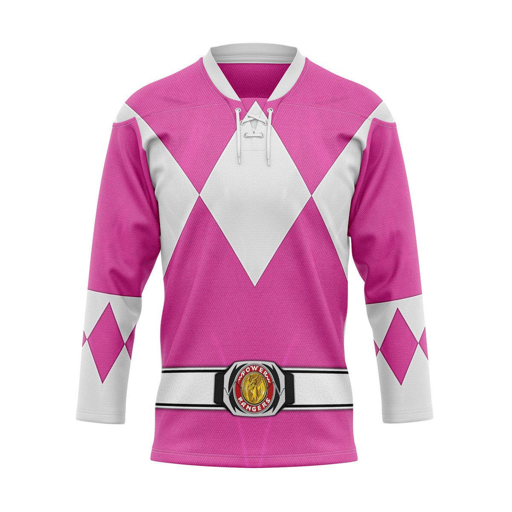 Pink Ranger Mighty Morphin Hockey Jersey - OodieGang.com