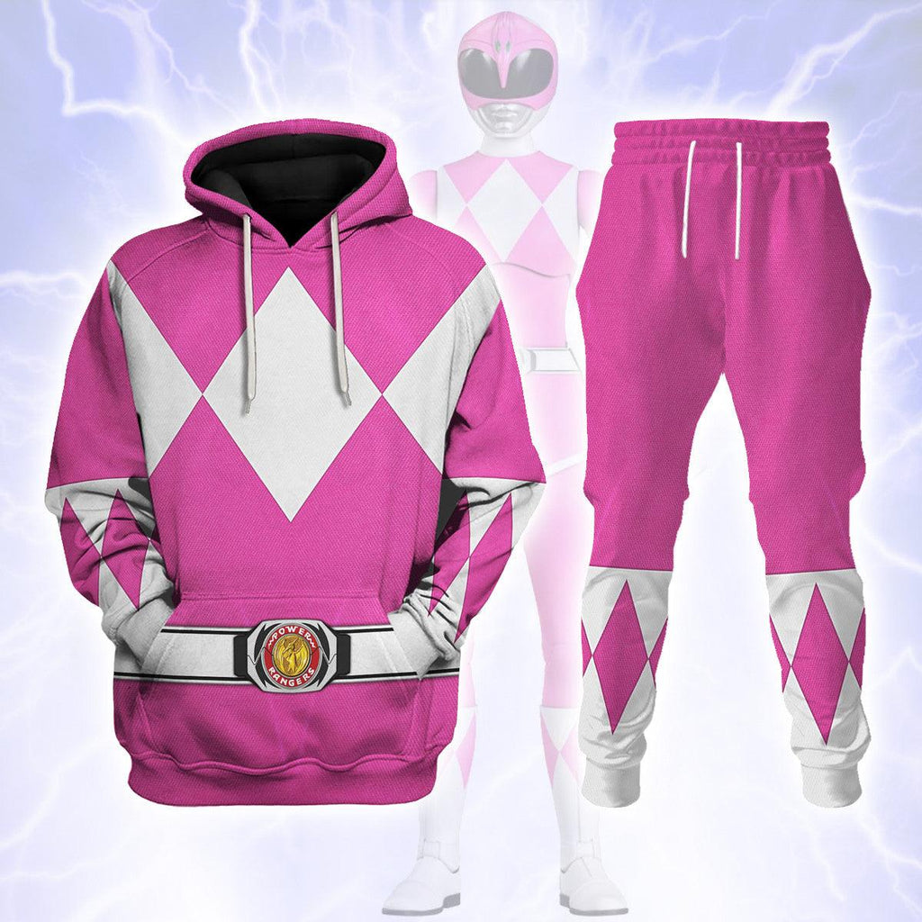 Pink Ranger Mighty Morphin Hoodies Sweatshirt T-shirt Hawaiian Tracksuit - OodieGang.com