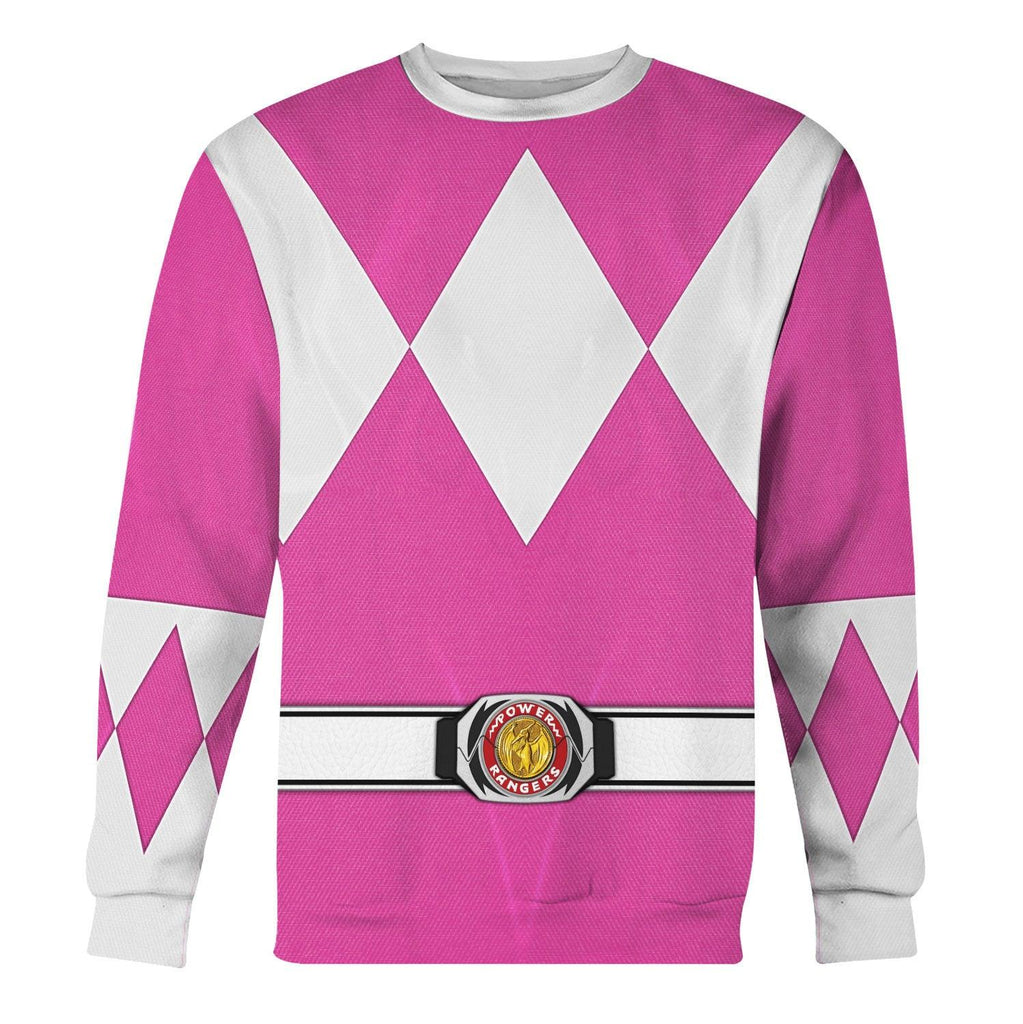 Pink Ranger Mighty Morphin Hoodies Sweatshirt T-shirt Hawaiian Tracksuit - OodieGang.com