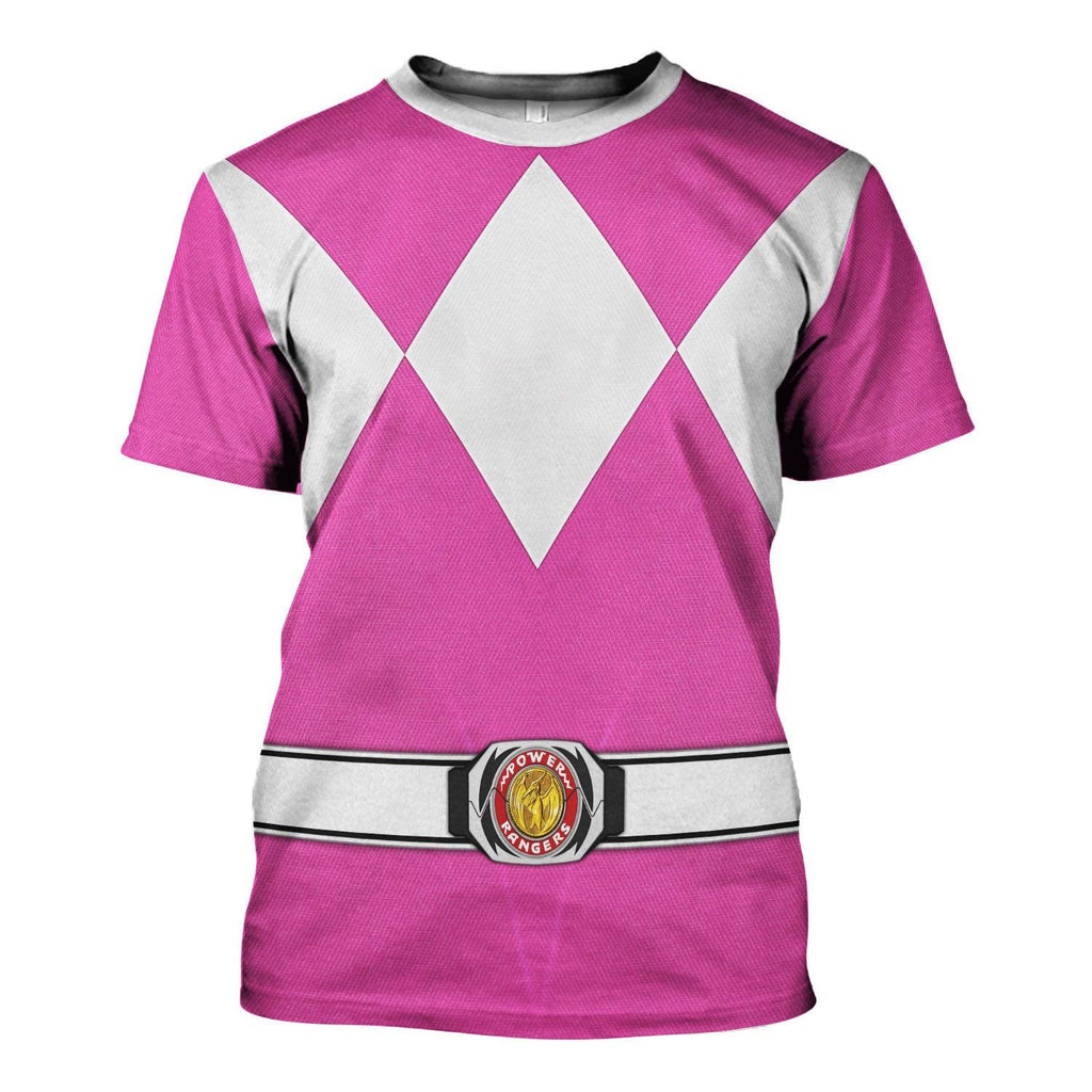 Pink Ranger Mighty Morphin Hoodies Sweatshirt T-shirt Hawaiian Tracksuit - OodieGang.com