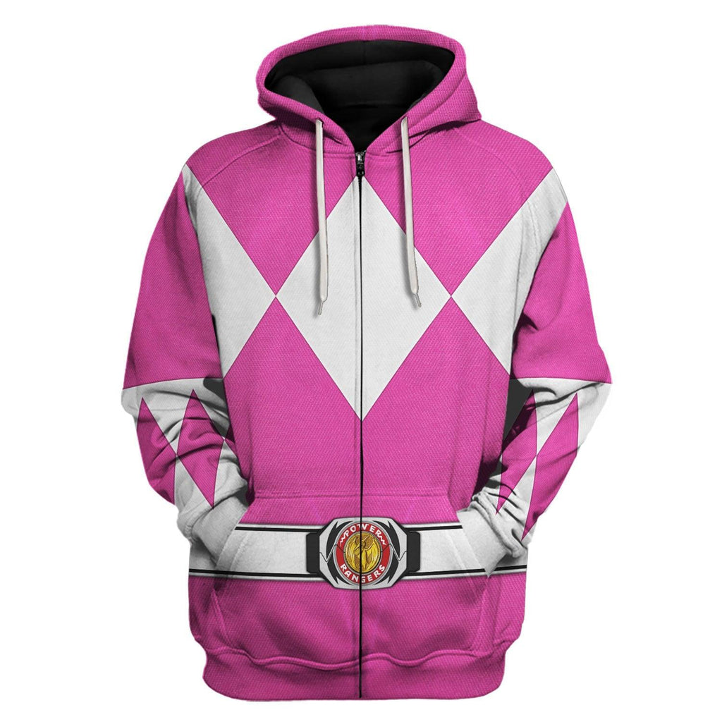 Pink Ranger Mighty Morphin Hoodies Sweatshirt T-shirt Hawaiian Tracksuit - OodieGang.com