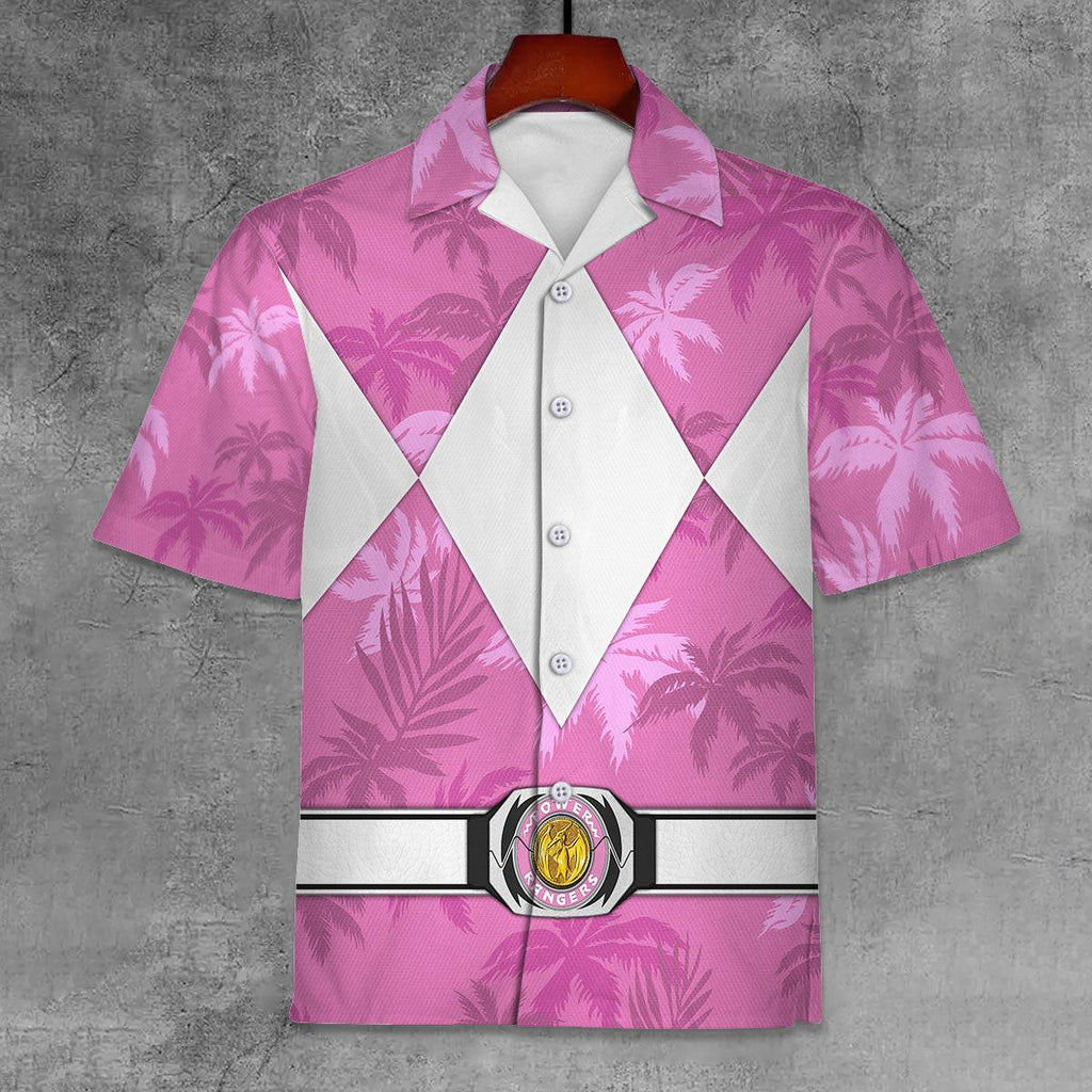 Pink Ranger x Tommy Vercetti Hawaiian Shirt Beach Shorts - CustomsPig.com